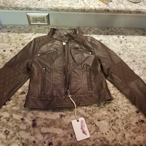 Jessica Simpson brown faux leather girls size 7/8